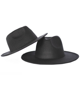 Don Won Fedora Mommy + Me Flat Brim Hat (Black) ADULT