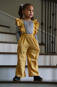 Maria Ruffle Suspender Pants (Mustard)