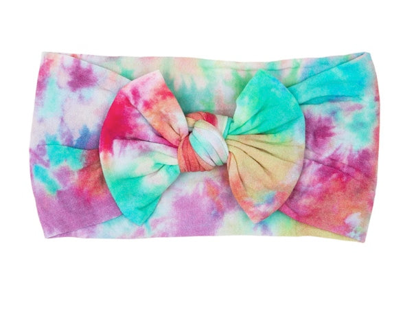 Tye- Dye Nylon Bow Headwrap