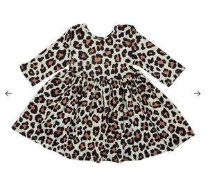 Leopard 3/4 Sleeve Twirl Dress