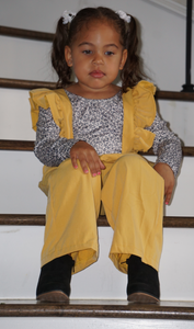 Maria Ruffle Suspender Pants (Mustard)