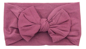 Cranberry Nylon Bow Headwrap