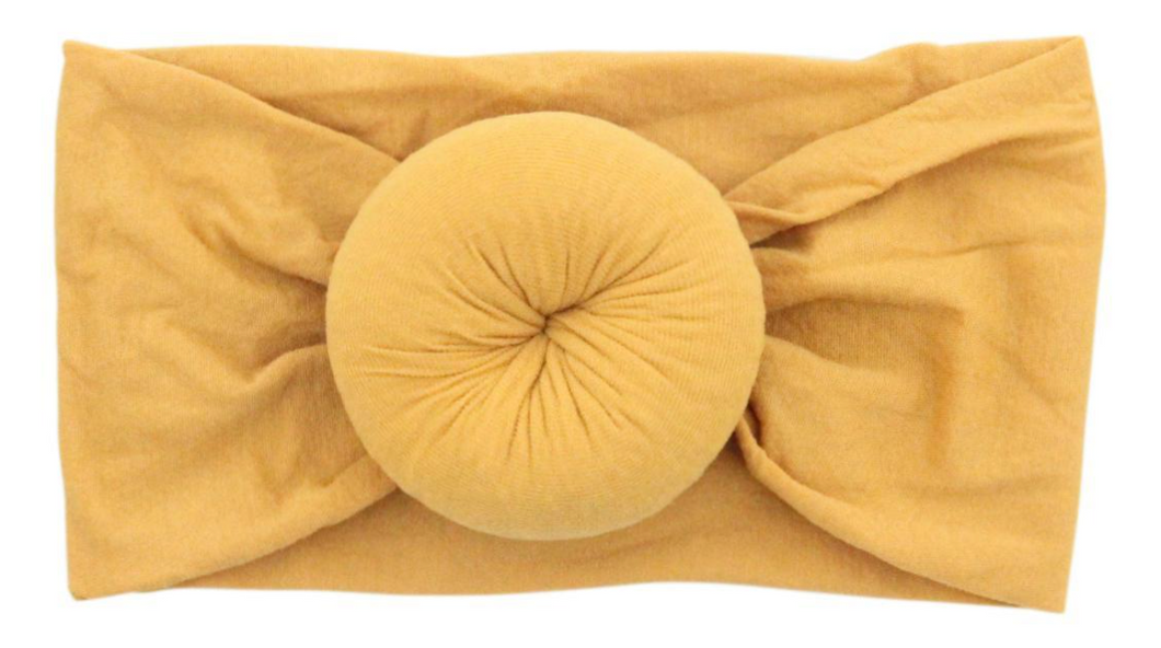 Mustard Nylon Turban Style Headwrap